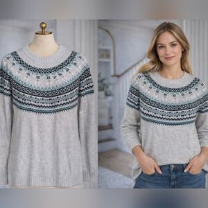 Christopher & Banks Fair Isle Knit Sweater Women’s XL Snowman Winter Holiday
